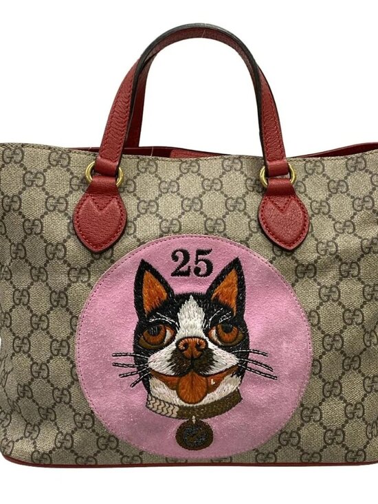 Gucci Handbags - GUCCI Bosco 473887 Beige Red Multi CG Supreme Canvas Leather Suede - Tote Bag